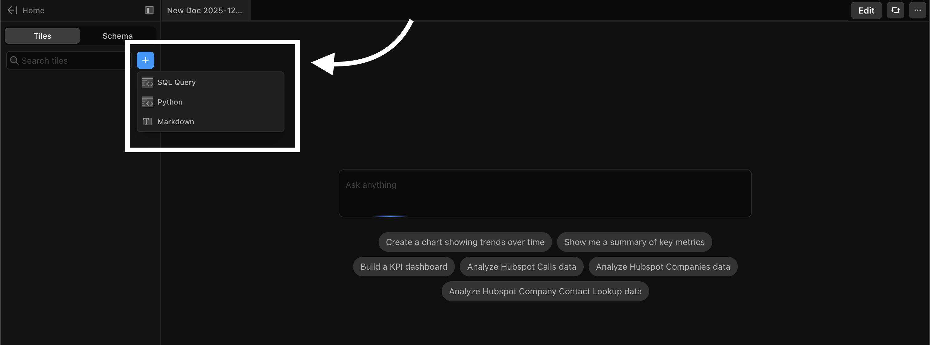 Add SQL tile