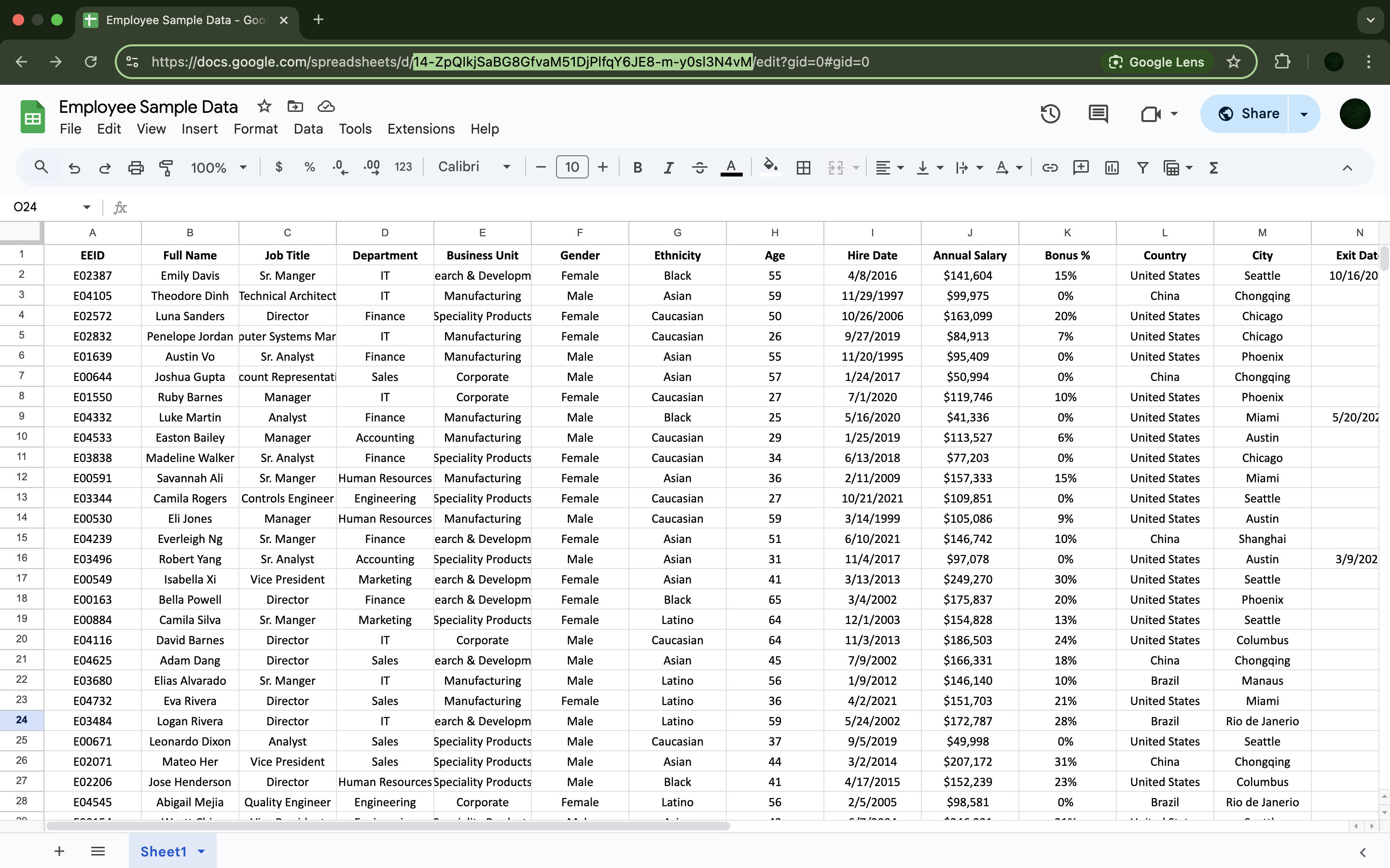 Google Sheet URL with ID